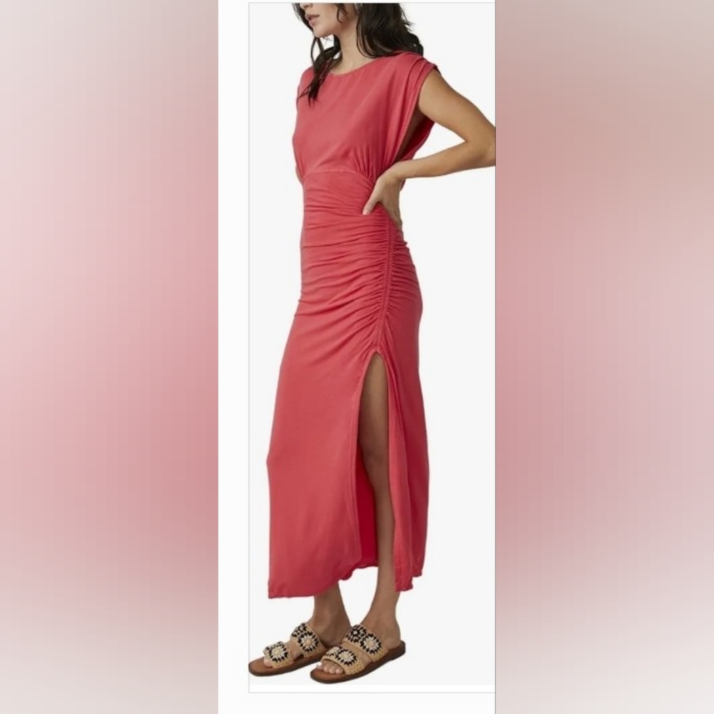 Free People Women's Bella Rose Color Midi Dress.  Size S